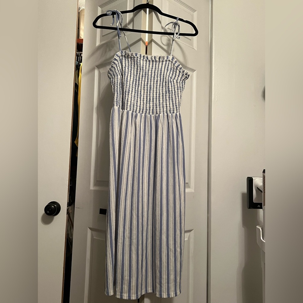 H&M Blue and White Striped Sundress